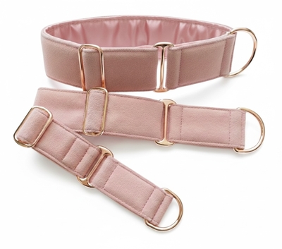 Semišový obojek SOFT PINK