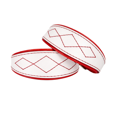 Kožený obojek pro chrty Simply Casual - Red