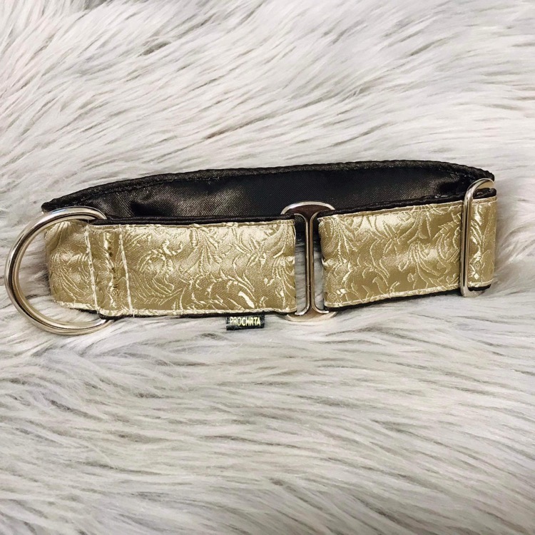 Náhled ProChrta.cz Brokátový obojek BROWN GOLD