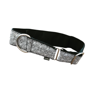 Brokátový obojek Silver Black