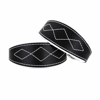 Kožený obojek pro chrty Simply Casual – Black & White