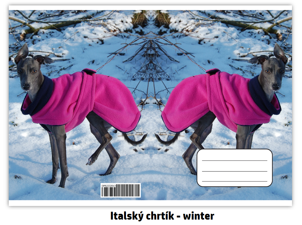 Náhled ProChrta.cz Sešit A4 40 listů linkovaný různá plemena chrtů